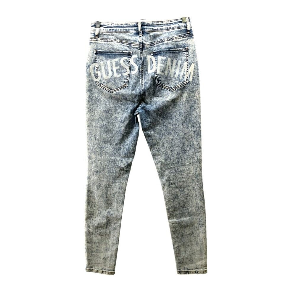 Guess Acid Wash High Rise Skinny Jeans Back Pocket GUESS DENIM Graphic Size 30